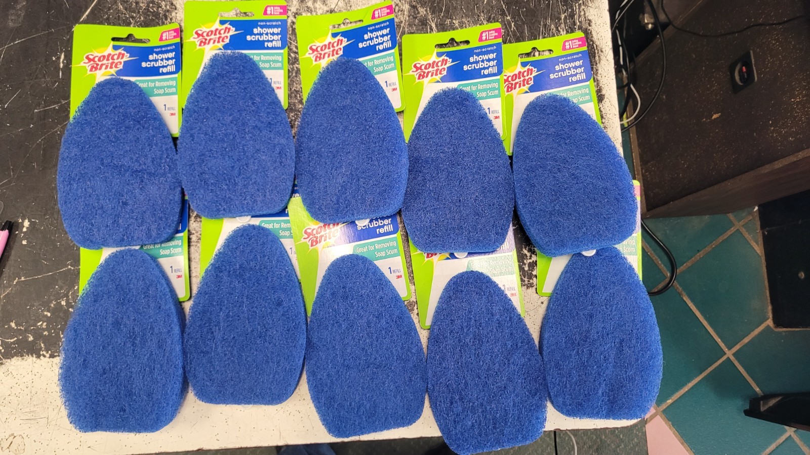 Lot 10 SCOTCH-BRITE Shower Scrubber Refill 560 Blue Non-Scratch Discontinued 3M