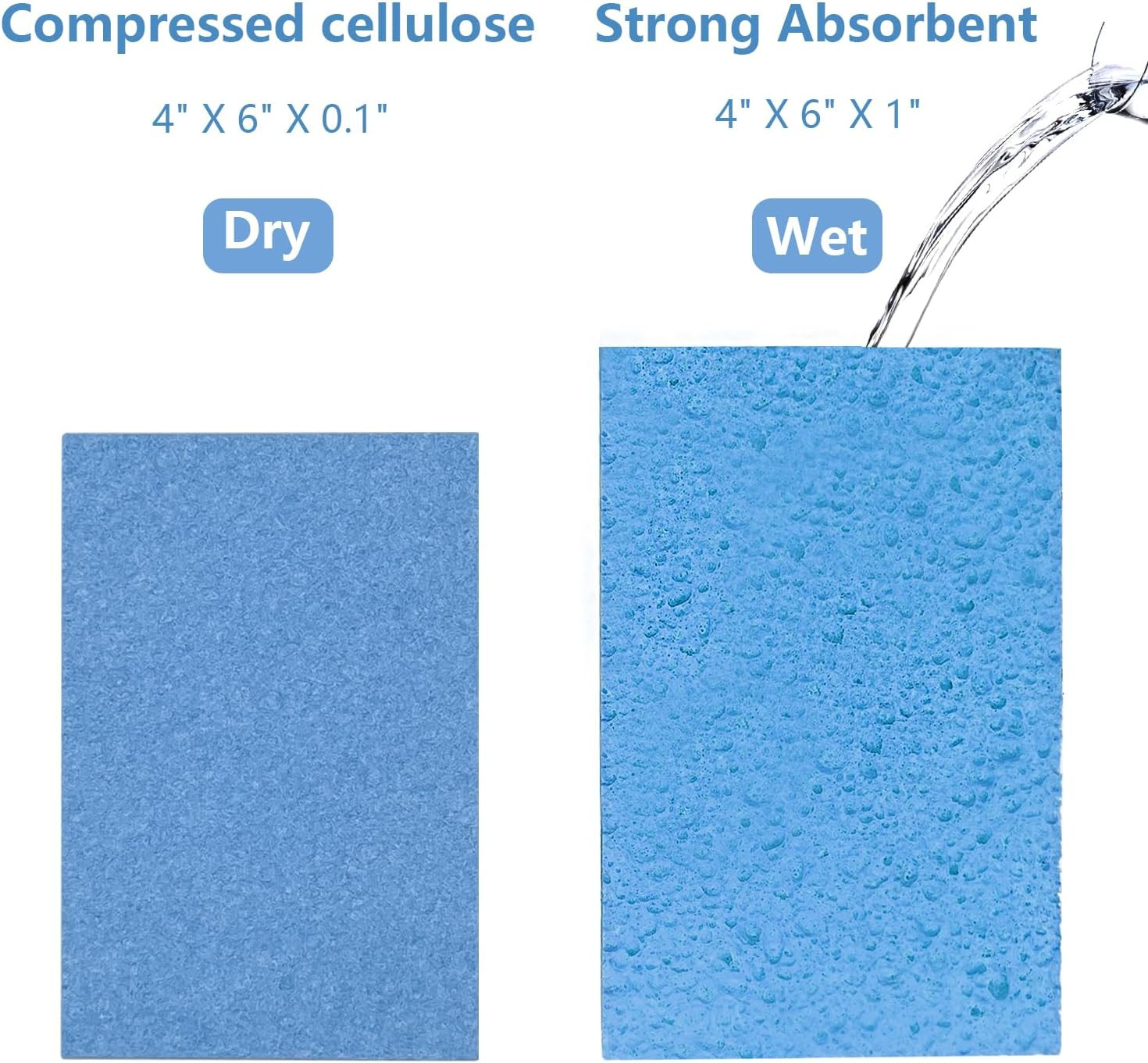 Cellulose Sponges, Large Size 4″ X 6″ X 1″ – Heavy Duty Scrub Kitchen Sponge, Cl