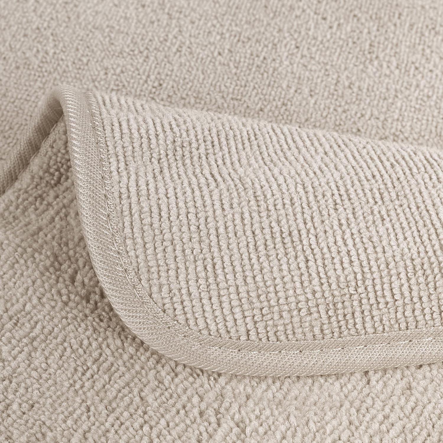 Premium Lint Microfiber Washcloth Face Towel, 13 x 13 in, Set of 6 (Beige)