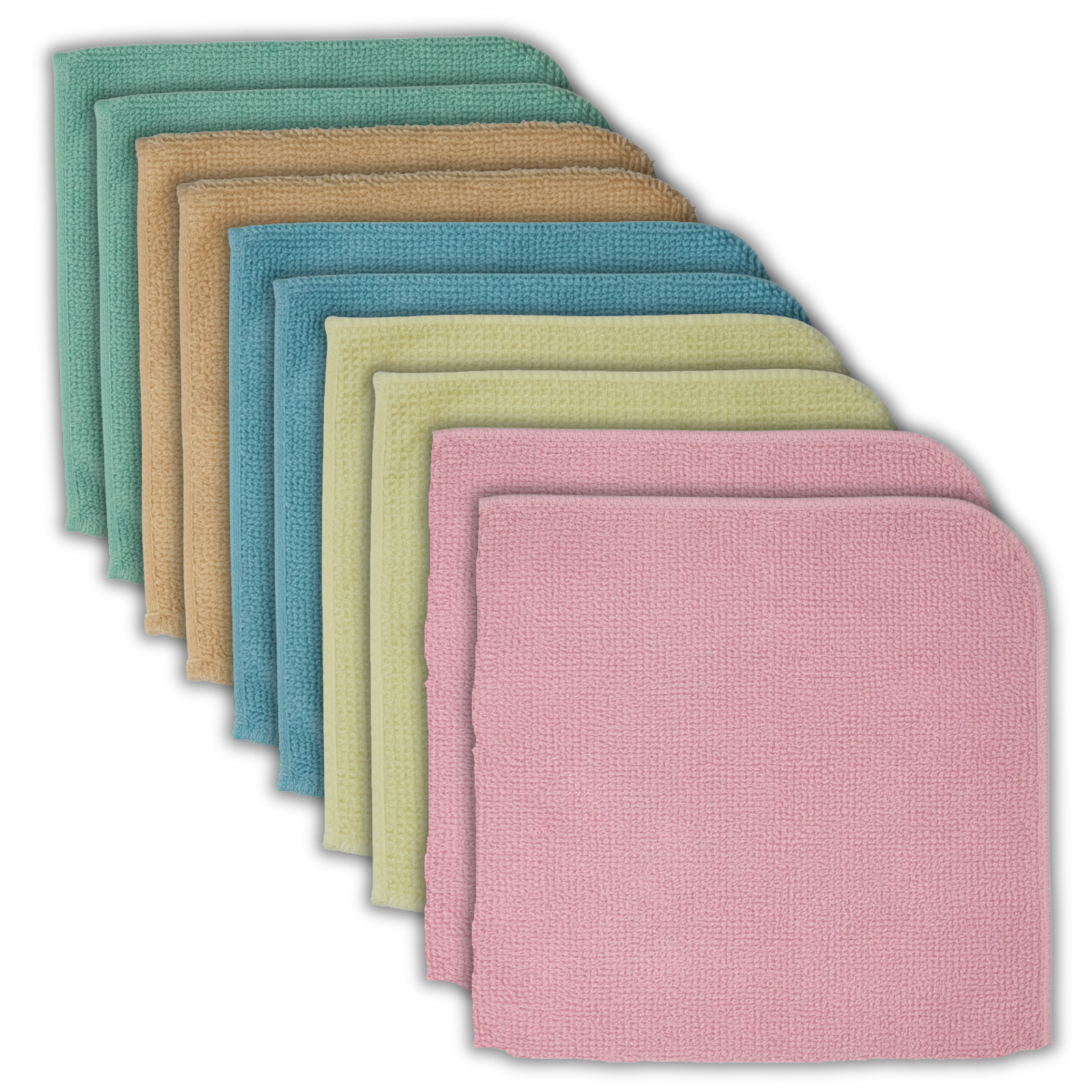 10 Pack 12×12 Cotton Washcloths High Absorbency Soft Terry Fabric | Cottonburg