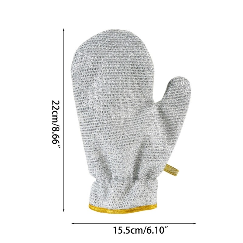 2pcs Reliable Silver Wire Cleaning Gloves Dishcloth NonSlip and Easy to Grip