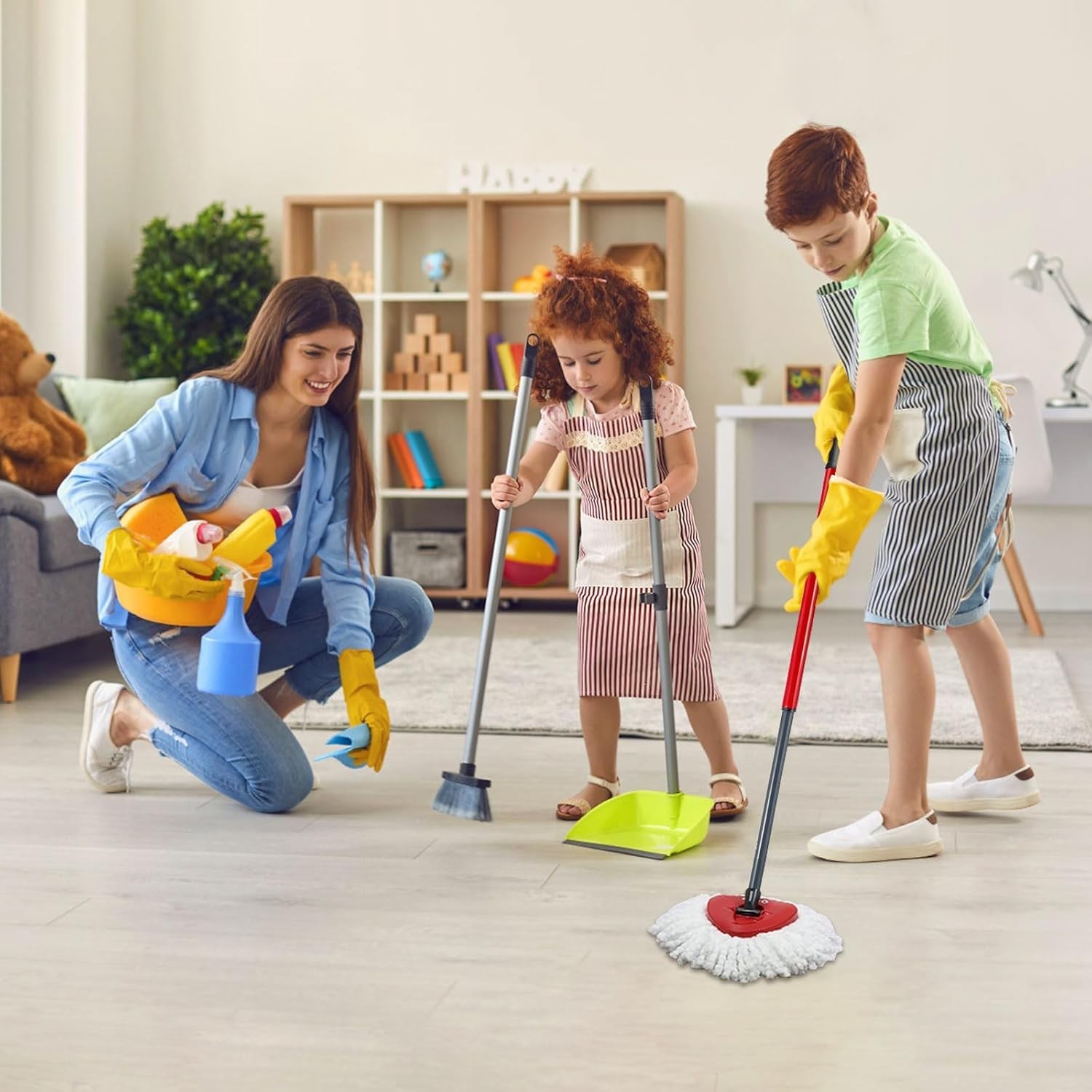 Microfiber Mop Head Replacement 4 Pack for Spin Mops Floor Cleaning