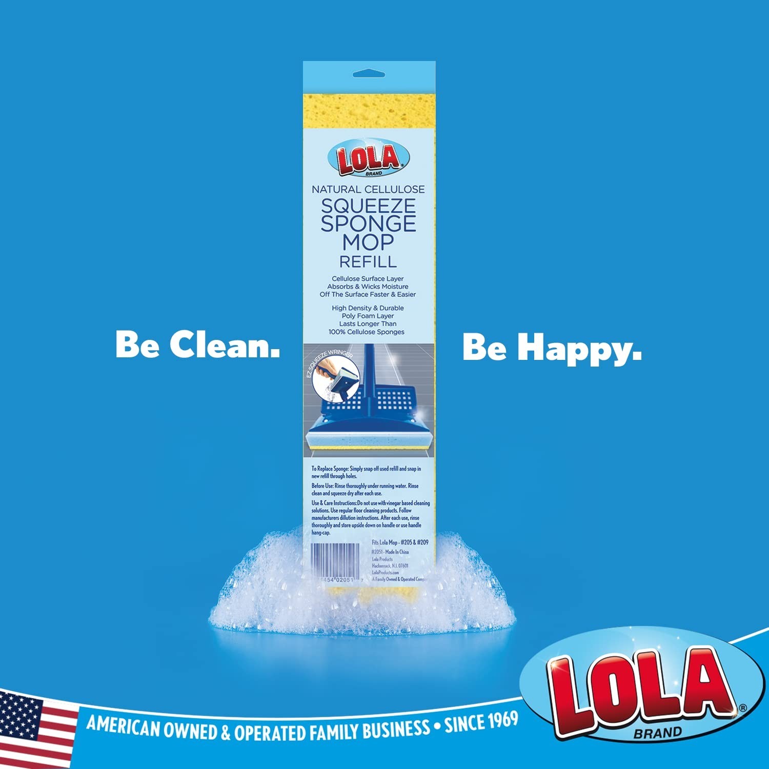Lola Products Squeeze Sponge Mop Refill – w/Foam & a Natural Cellulose Layer,…