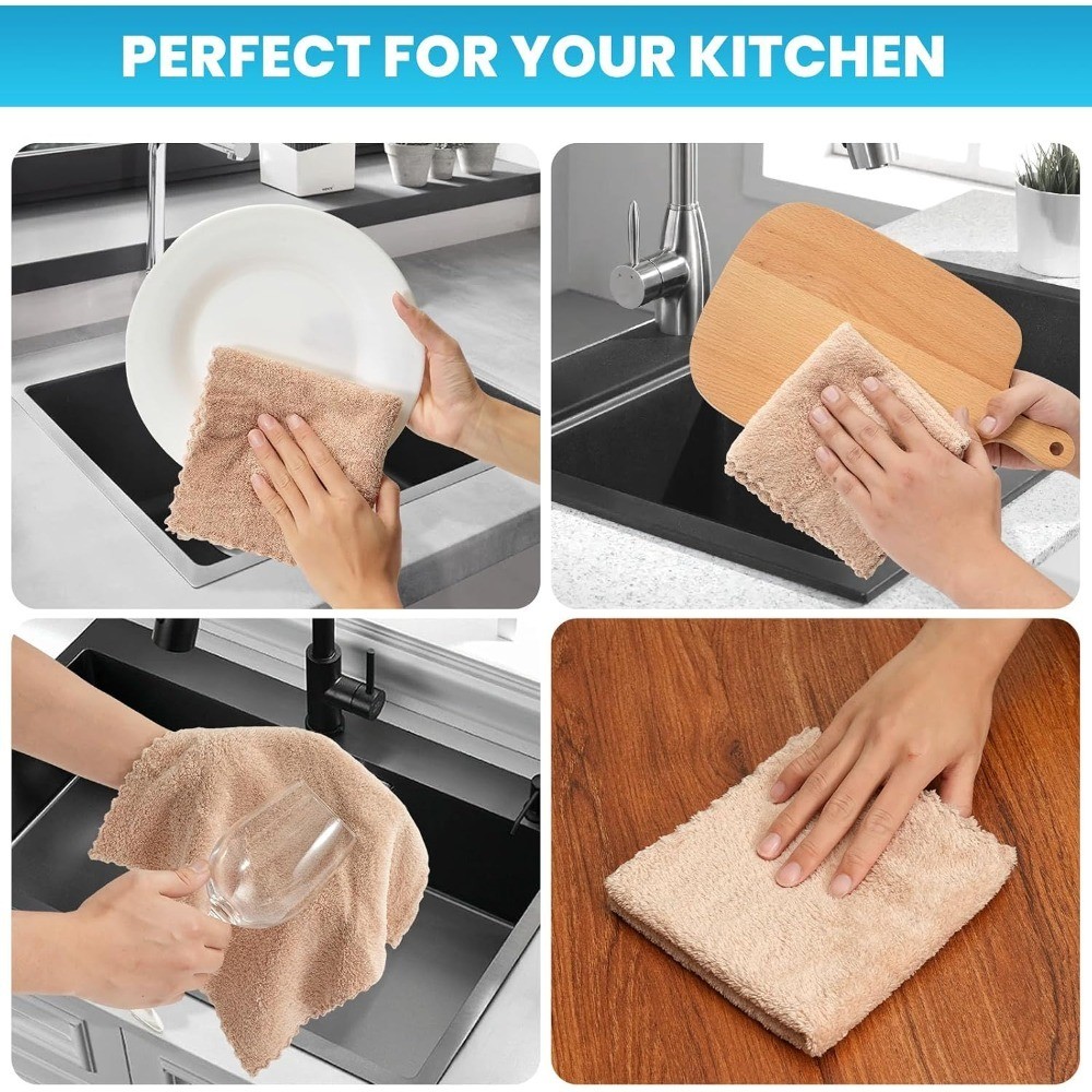 12 Pack Cleaning Cloth,Ultra Soft Absorbent Quick Drying Microfiber Cleaning