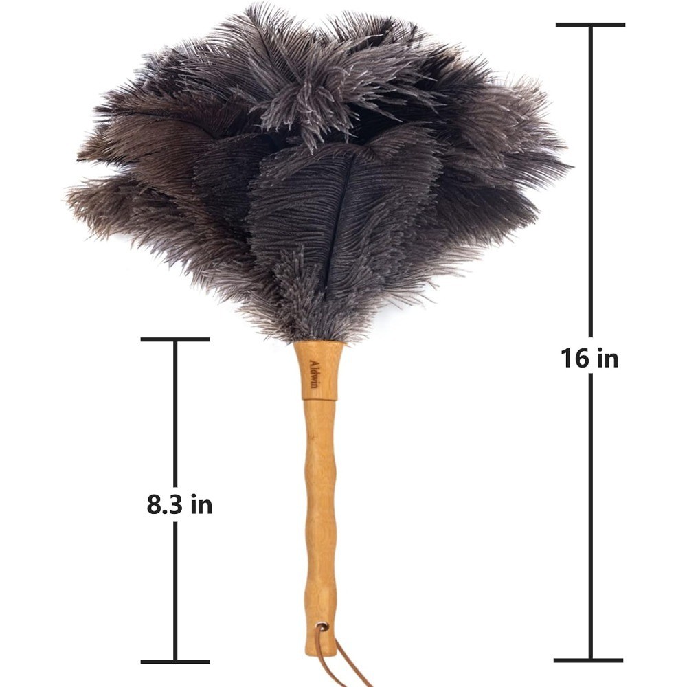 Ostrich Feather Duster, 16 inch Ostrich Feather Duster with Wood Handle