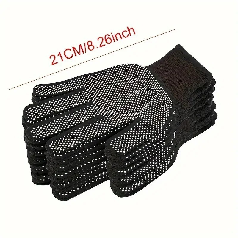 10PCS Nylon Work Gloves Breathable Non Slip Safety Gloves for Gardening Sports