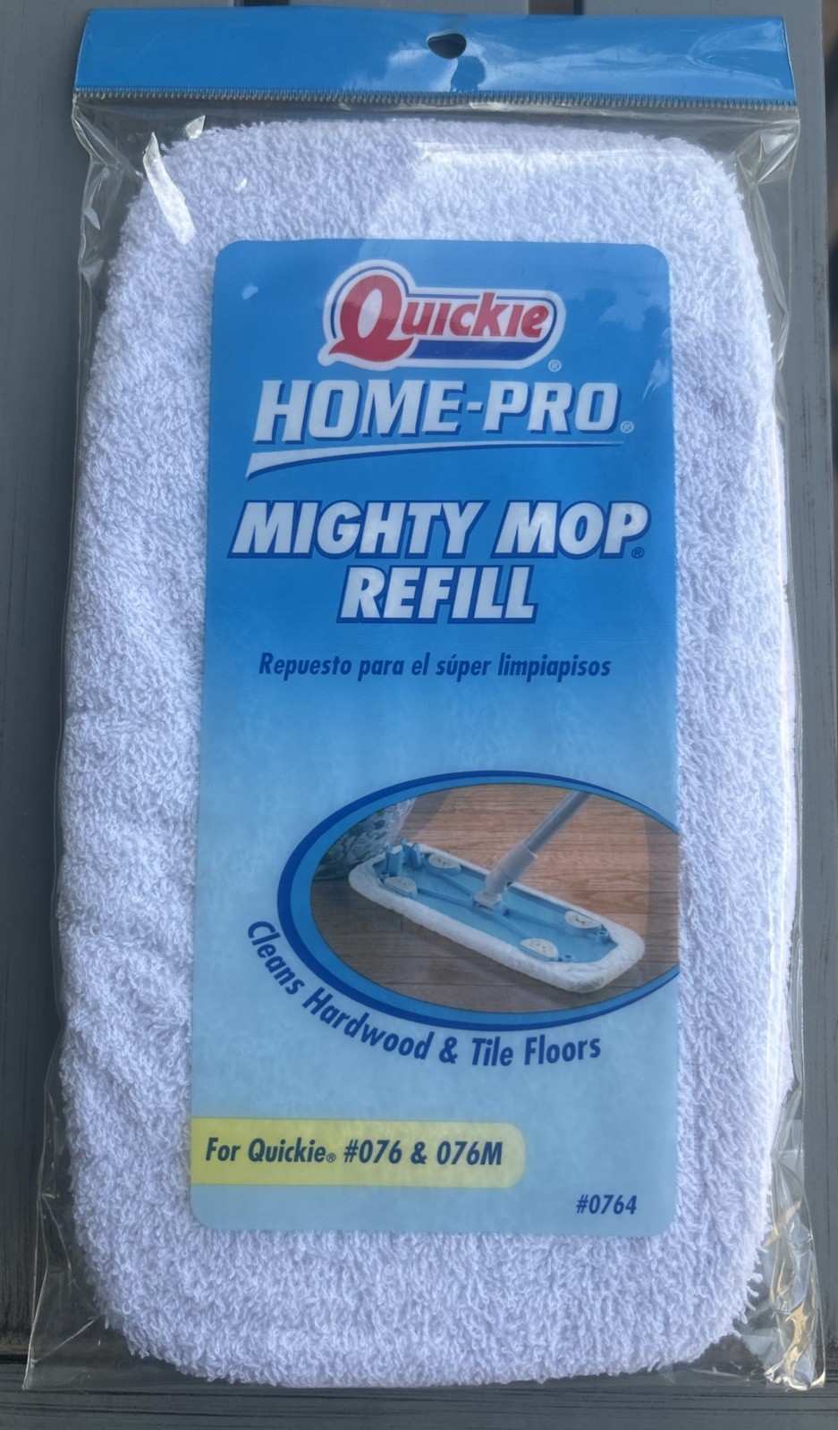 Quickie Home-Pro Cotton Terry Floor Mighty Mop Refill #0764 Fits #076 & 076M