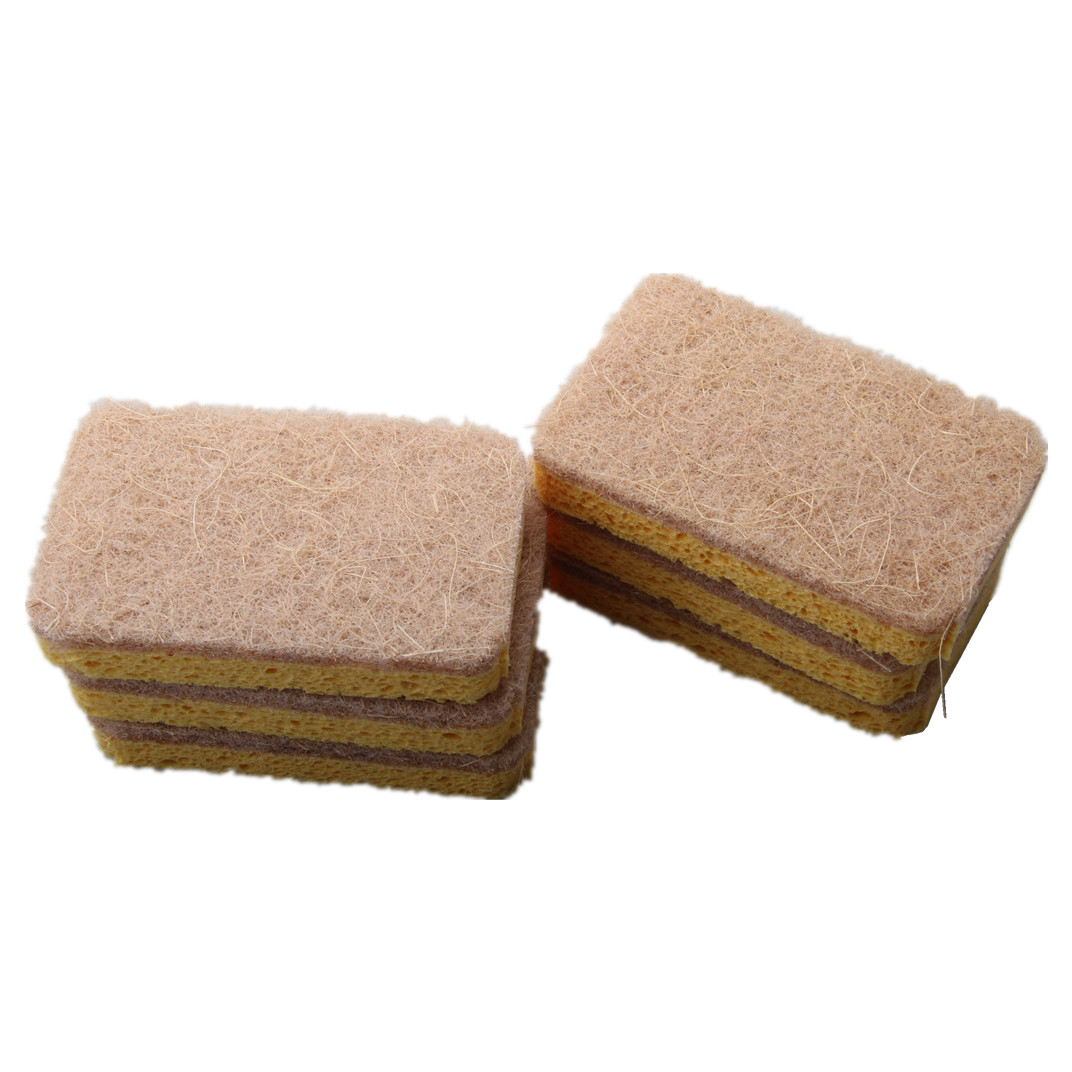 ST 6PACK Natural Scrub Sponge Scouring Pad Sisal Plant Based Sponge Scrubber