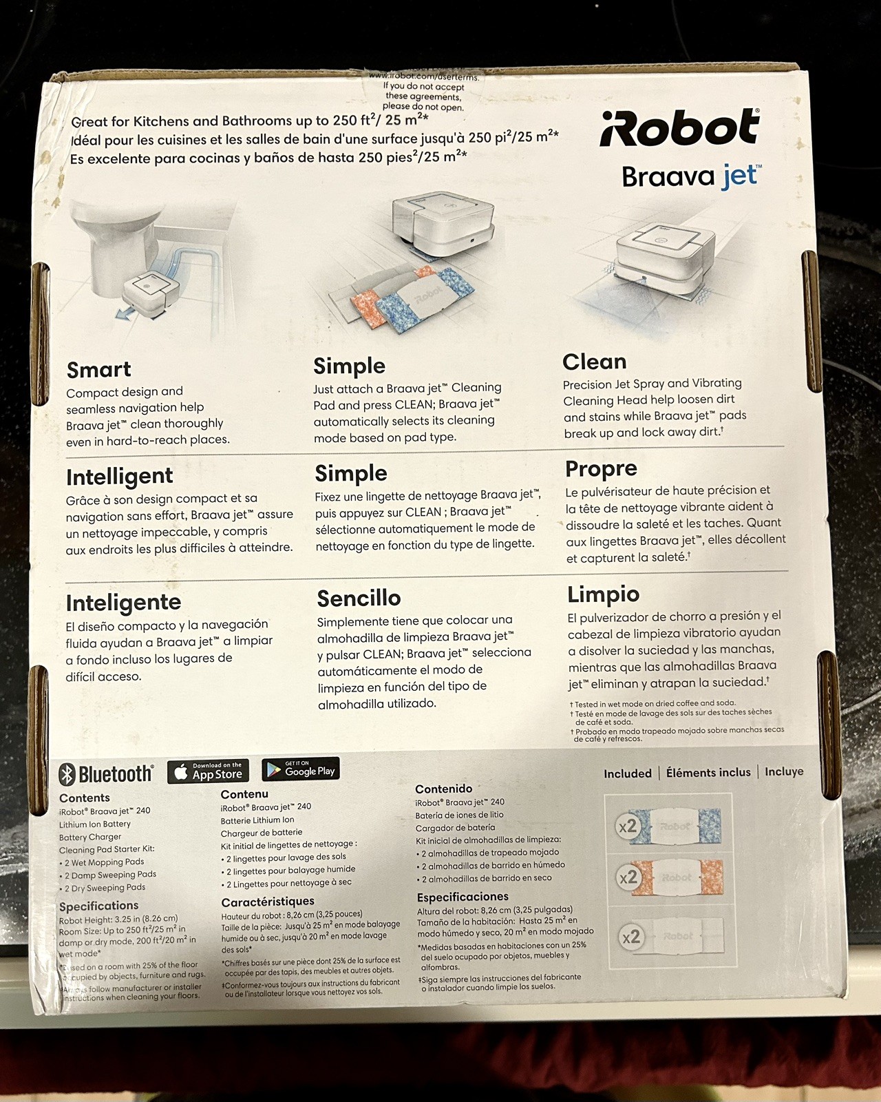 iRobot Braava Jet 240 Smart Mopping Robot | Wet Mopping & Dry Sweeping
