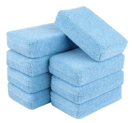 Microfiber Applicator Pad-8Pack, Car Wash Sponge, Premium 8 PK Light Blue