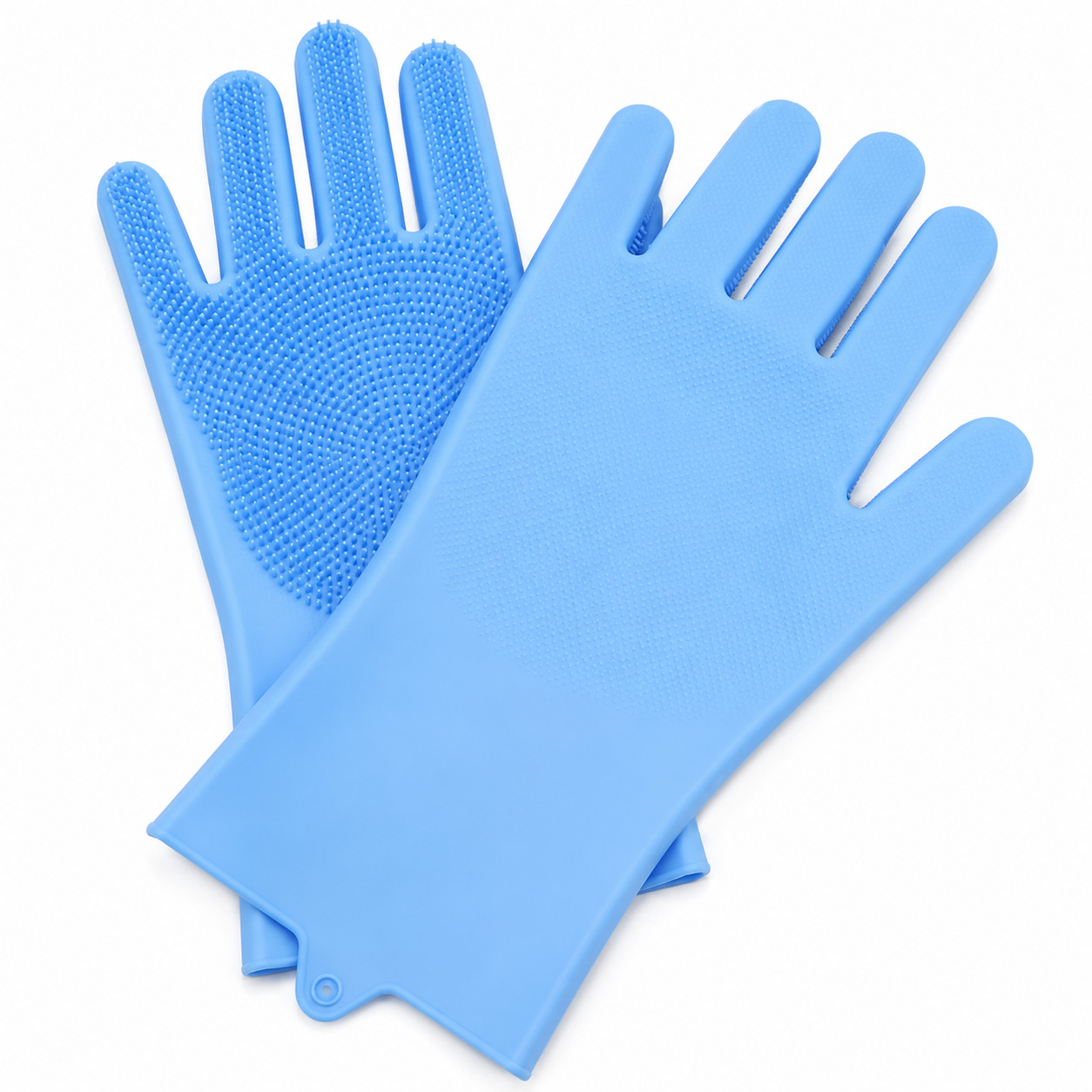 1 Pair Silicone Dishwashing Gloves Waterproof Scrubber Kitchen Cleaning Gloves