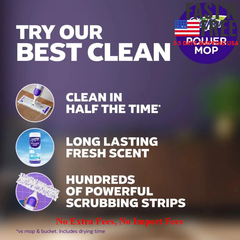 Power Mop Floor Cleaner for Tile Vinyl Laminate Wood Floors Cleaning Set, NEW