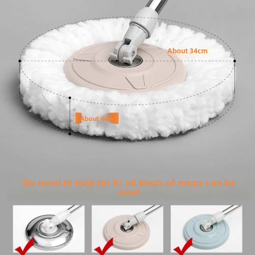 1Pc Microfiber Spin Mop Replacement Head round Shape Removable Spin Mop Refills