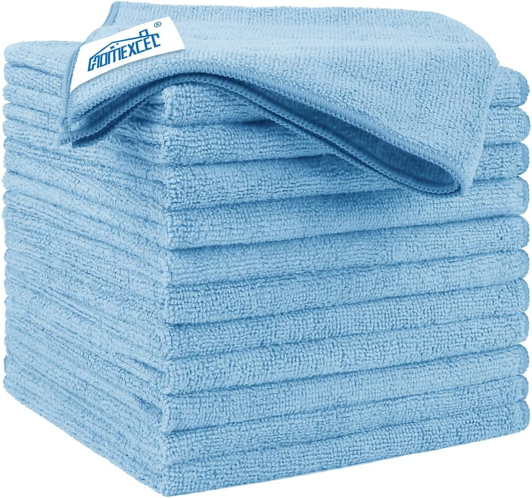 Red Microfiber Cleaning Cloth 12 Pack, 12.5 X 12.5 Inch Microfiber Towels for Ca
