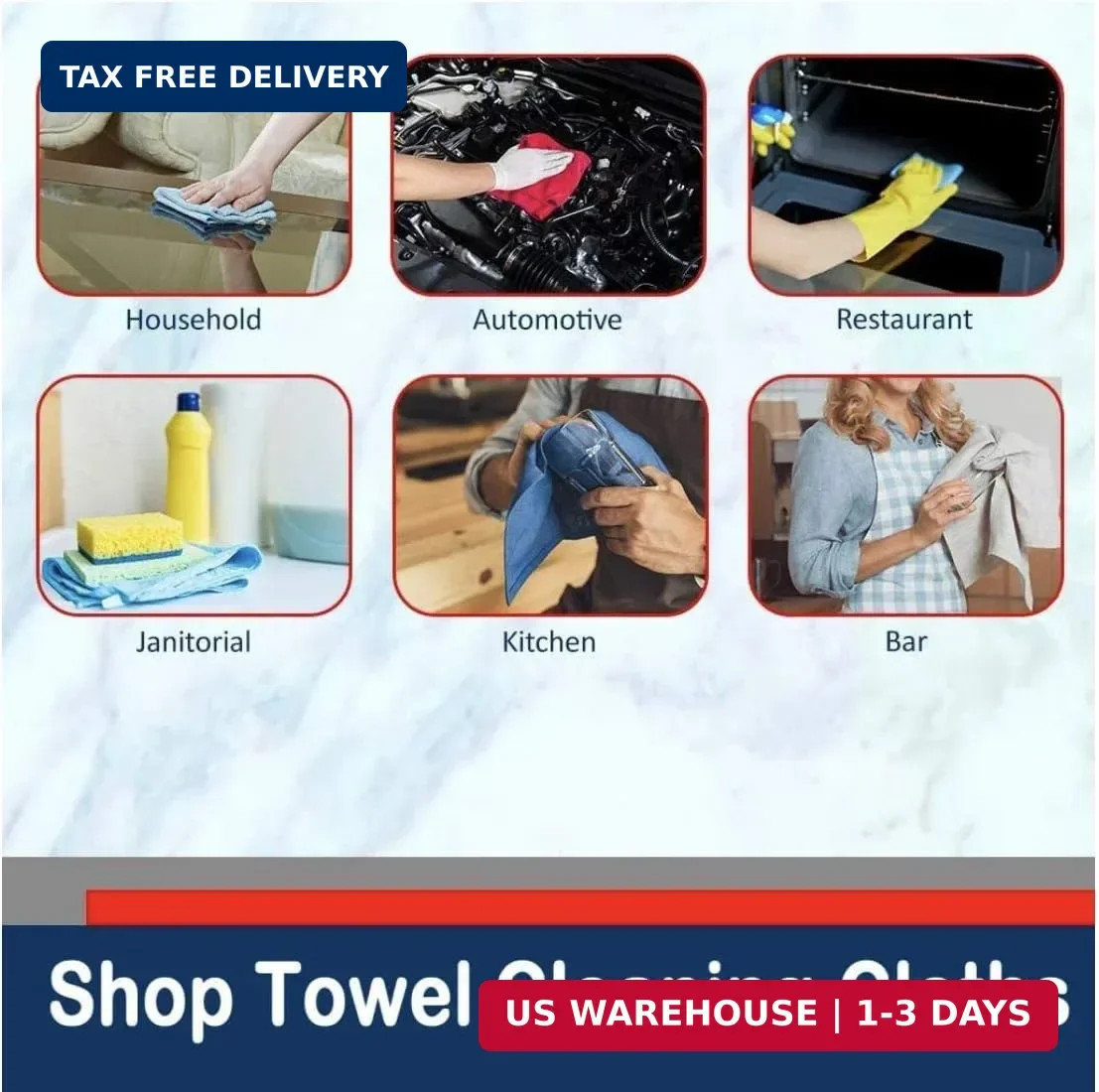 Simpli-Magic Cotton Shop Towels 14″x12″ (500 Pack) – Reusable Cleaning Shop Rags