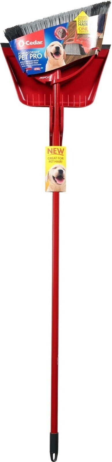 Power Corner Pet Pro Broom with Step on Dust Pan Hands-free Anti-static Home