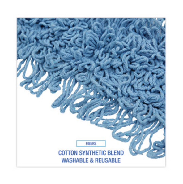 Boardwalk BWK1136Dust Mop Head, Cotton/Synthetic Blend, 36 x 5, Looped-End, Blue