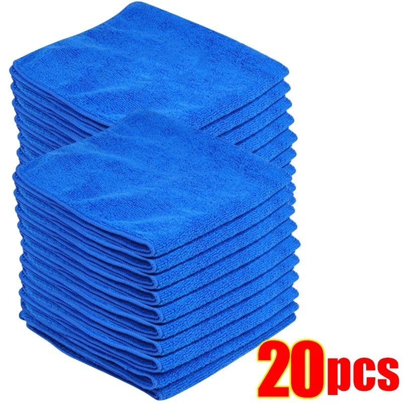 20 x LARGE MICROFIBRE CLEANING AUTO CAR DETAILING SOFT CLOTHS WASH TOWEL DUSTER