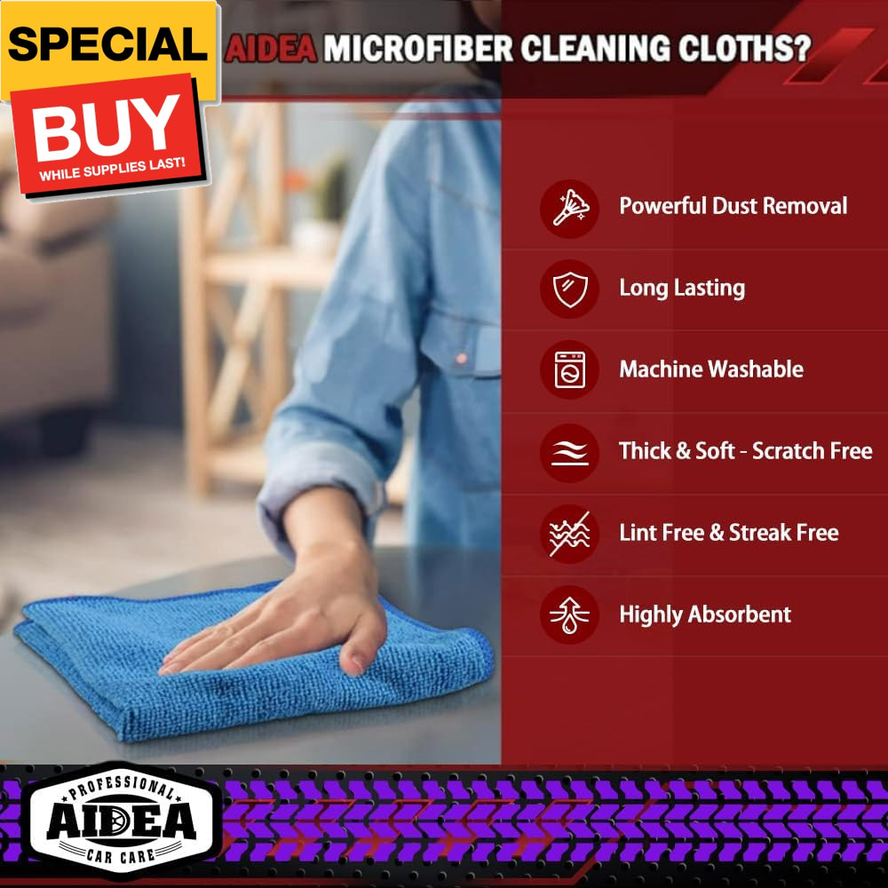 Microfiber Cleaning Cloths, 50PK, Microfiber Towels for Cars, Premium All Purpos
