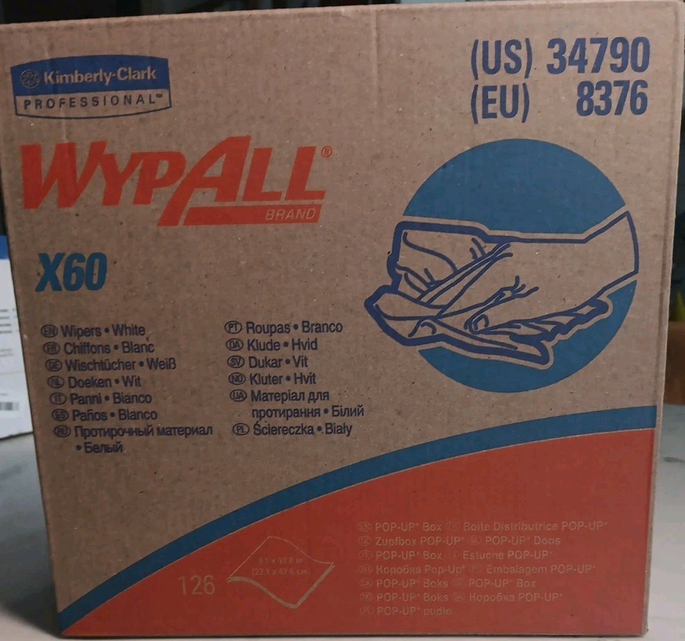 Kimberly-Clark Professional 34790 Wypall X60 Reusable Cloths 34790 Pop-Up White