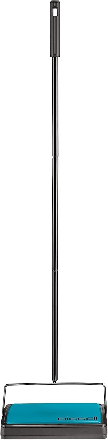 Easy Sweep Compact Carpet & Floor Sweeper, Manual Operation, Teal, 2484A