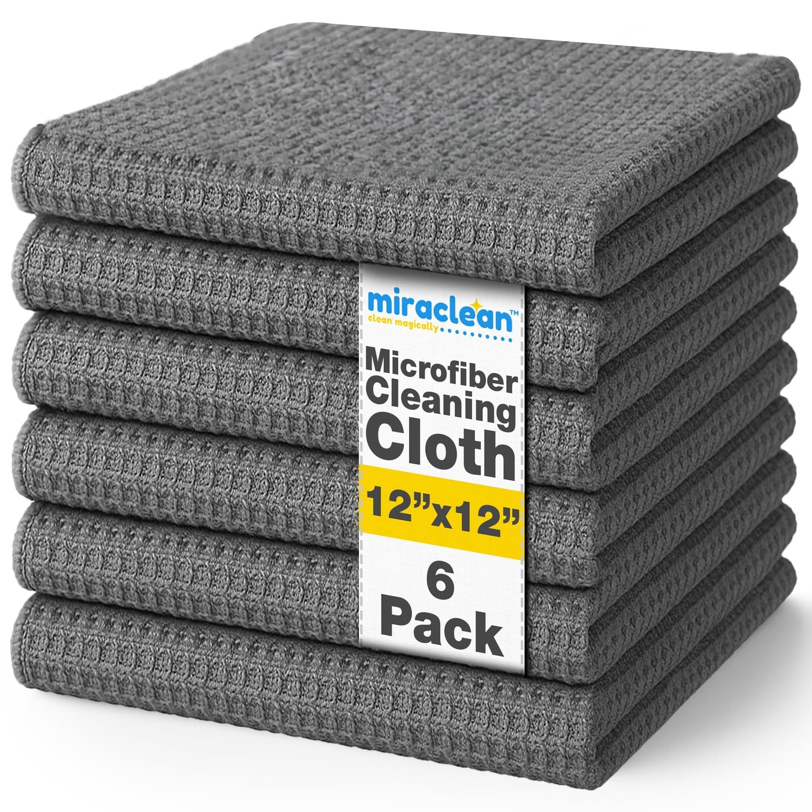Waffle Weave Microfiber Towel, 12 x 12 inches, Barista Towels, Lint Cloth, Gl…