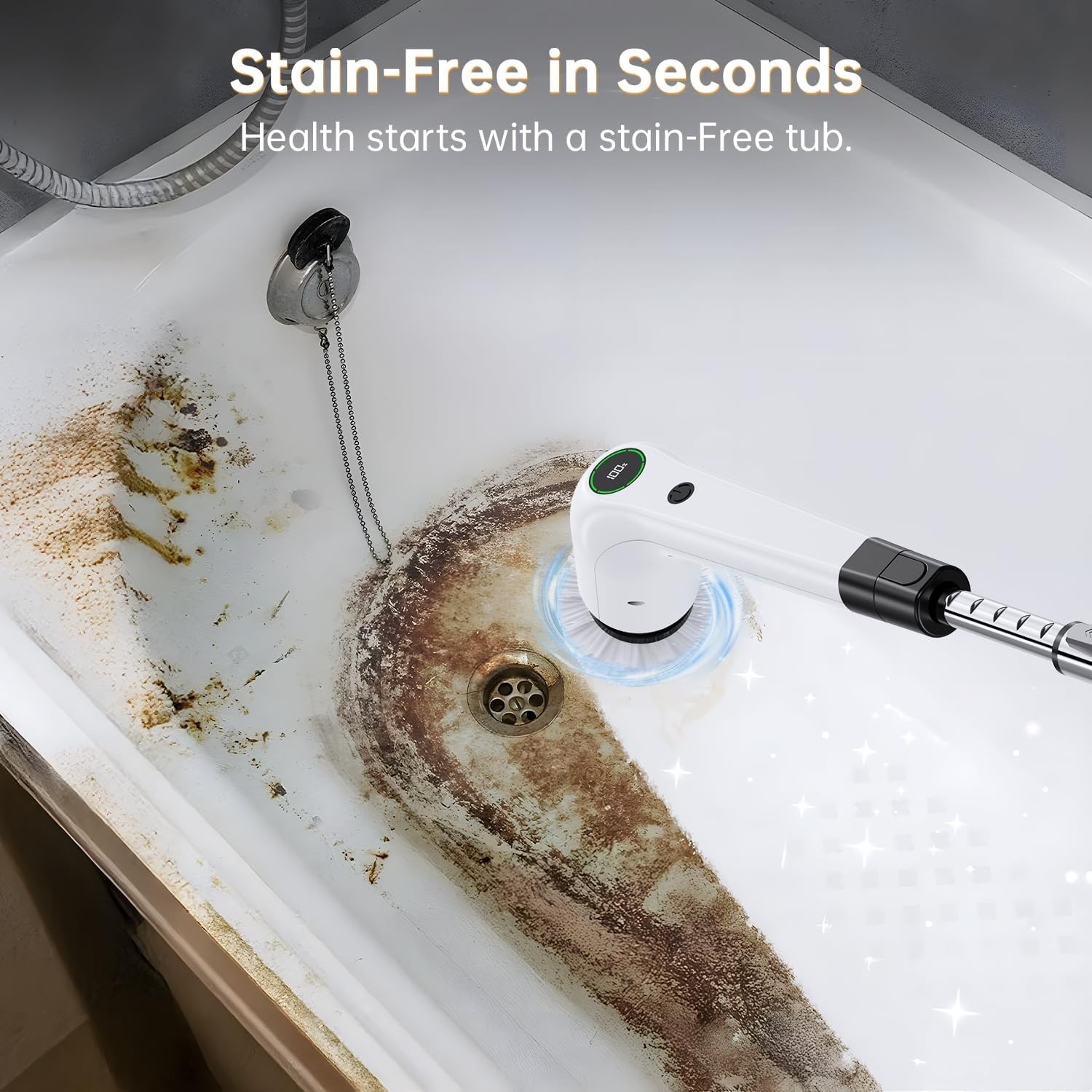 Electric Spin Scrubber, Cordless Shower Scrubber with 8 Scrub Brush, 2 Speed …