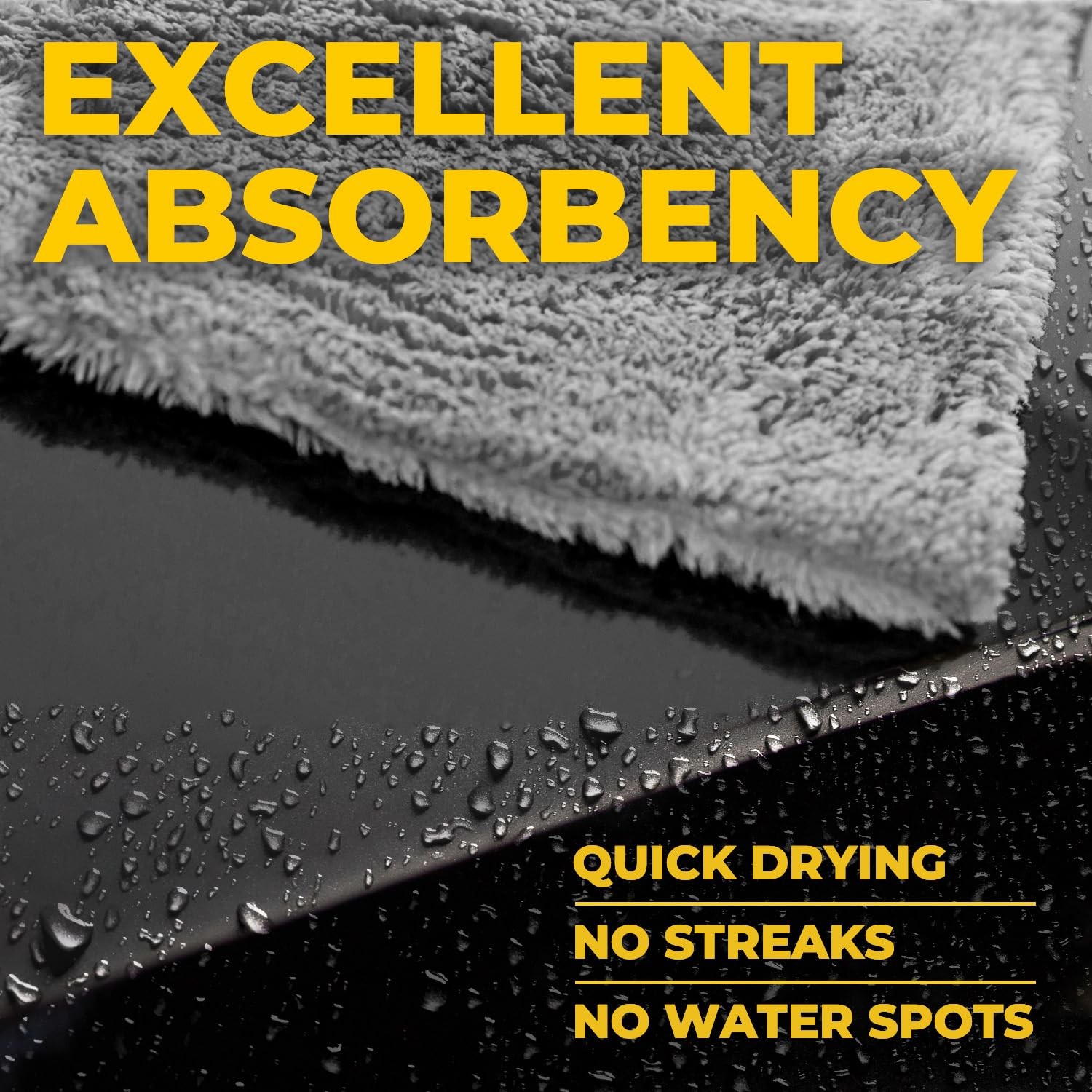 Ultra Absorbent Microfiber Towels for Cars 6 Pack Edgeless Cloths 12″x12″