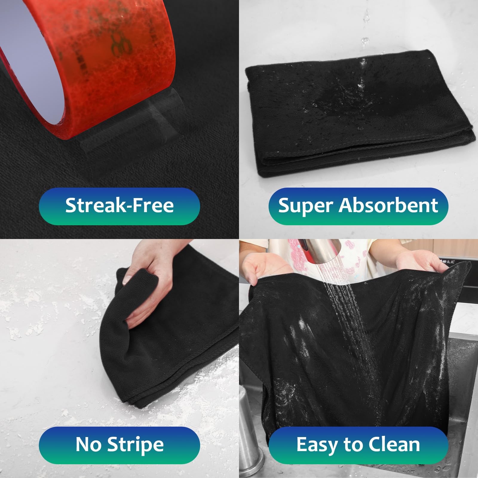 Newwiee 6 Pcs Extra Large Microfiber Cleaning Cloth 30″ x 20″ Washable Reusab…