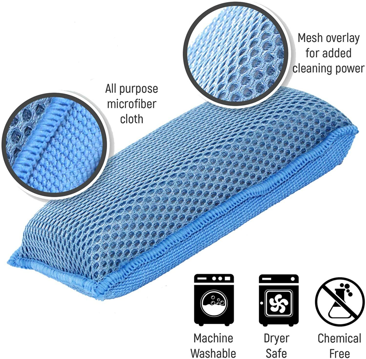 Miracle Microfiber Kitchen Sponge Heavy Duty Dish Washing Cleaning Sponges