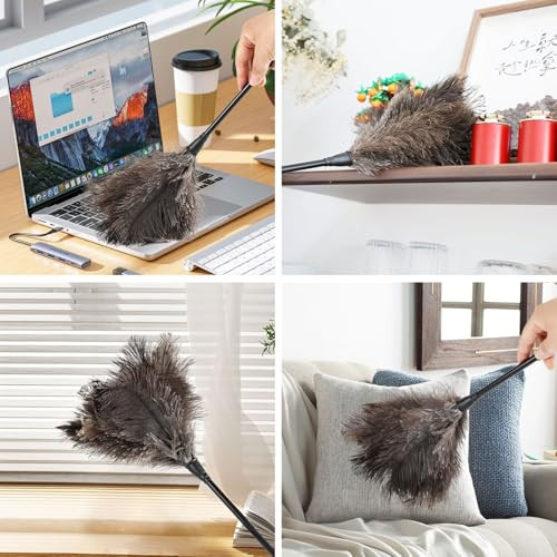 Ostrich Feather Duster 15 Inch Environmentally Handheld Feather Dusters for