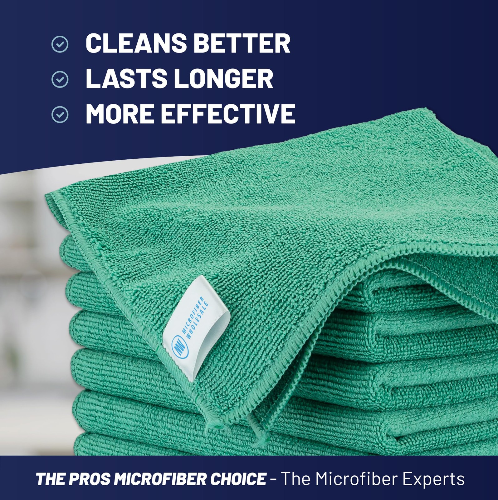 MW Microfiber Cleaning Cloths (12 Pack, 12″x12″, Green) – Commercial Housekee…