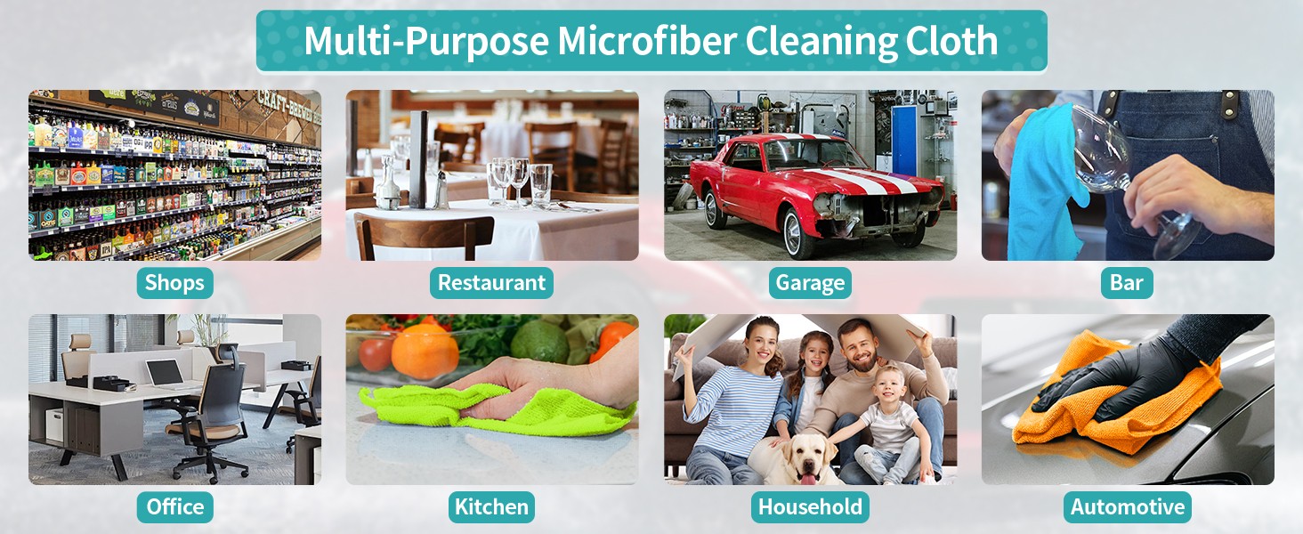 Microfiber Cleaning Cloth, 12 Pack Cleaning Rags, 12″ x 12″ Microfiber Towel,