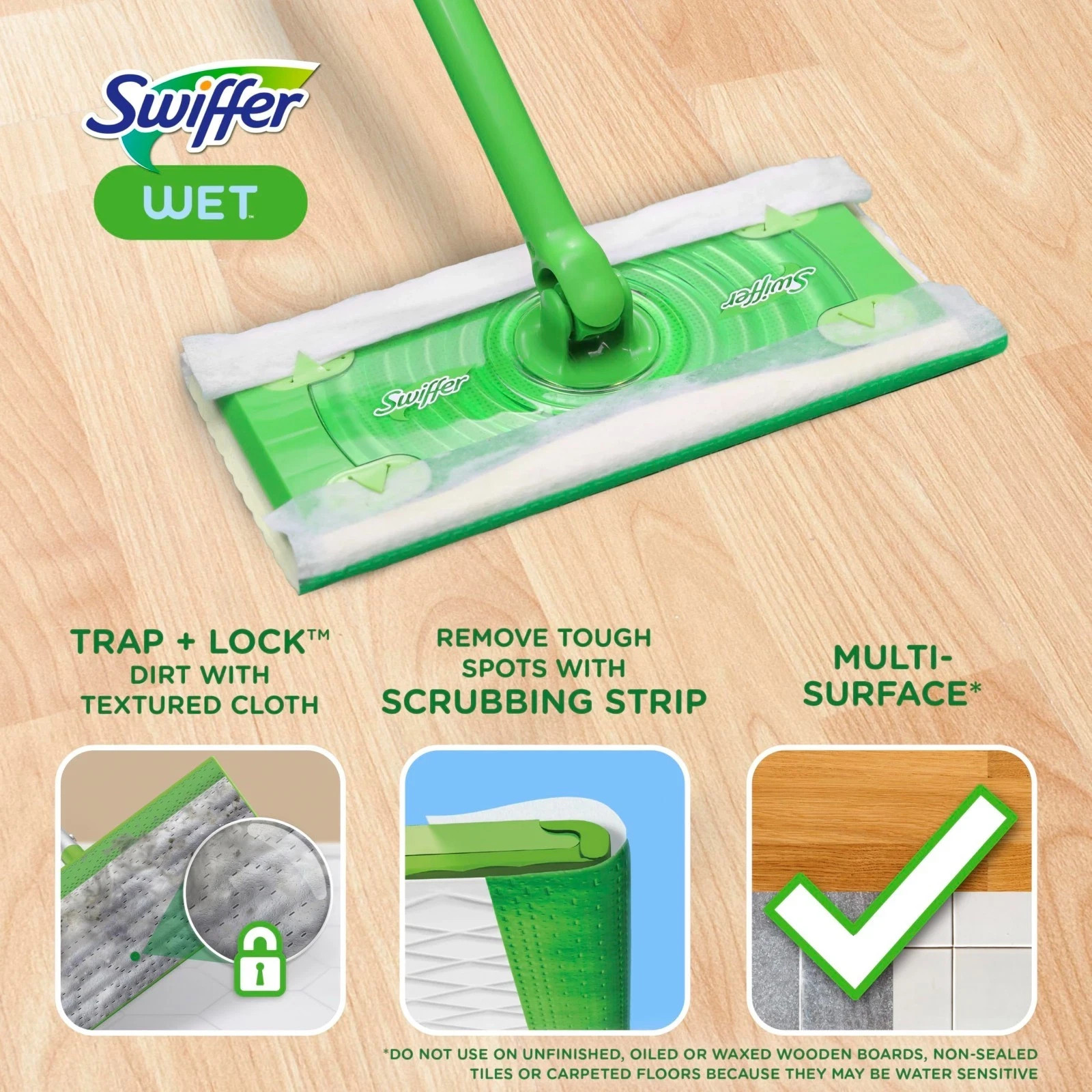 New Pack Of 24 Count Swiffer Sweeper Wet Mopping Cloths Fresh Scent Fast Ship