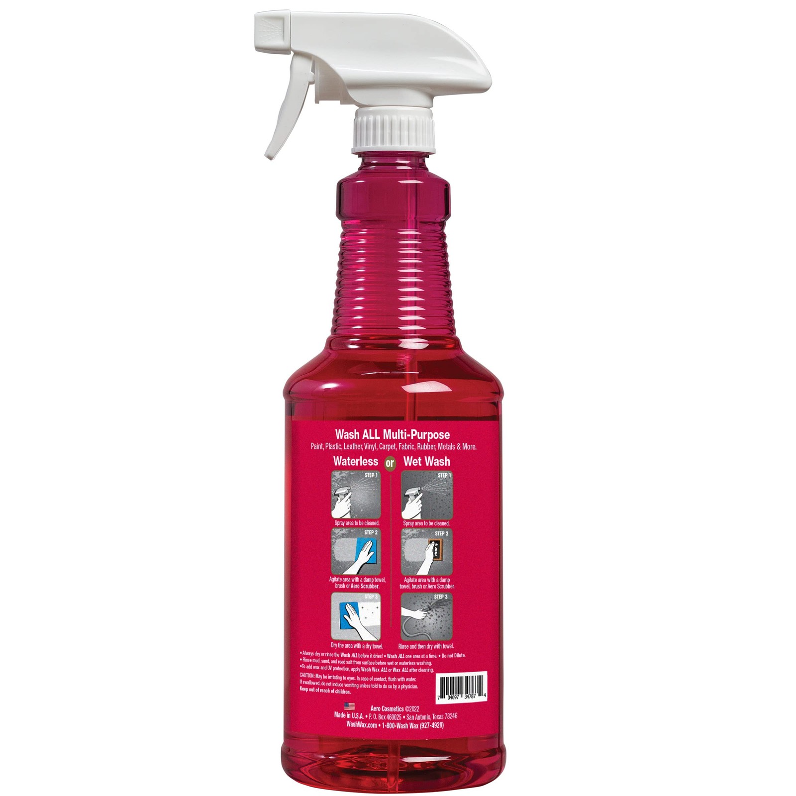 Aero Cosmetics Wash All Multi-Surface, 32 Fl Oz (Pack of 1), Red