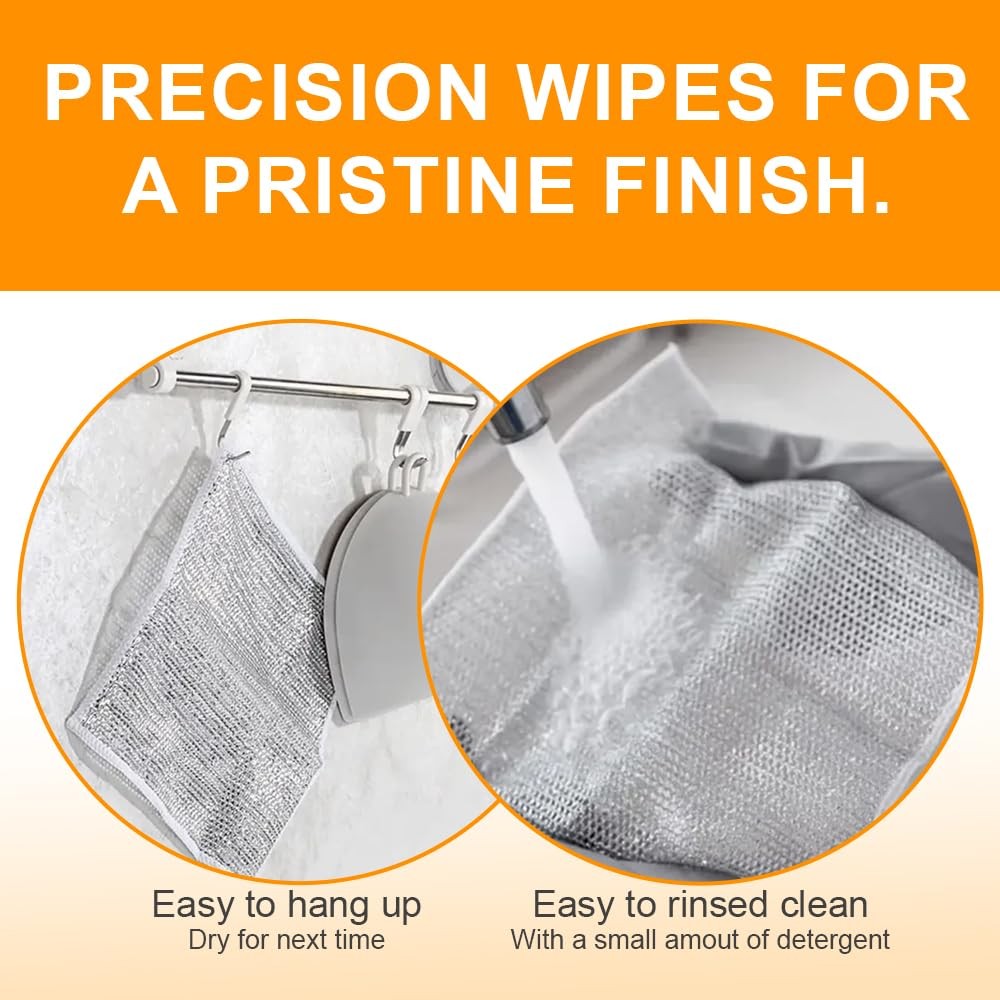 10 Pcs Upgraded Double-Layer Non Scratch Wire Dishcloth, 7.87″×7.87″ Reusable…