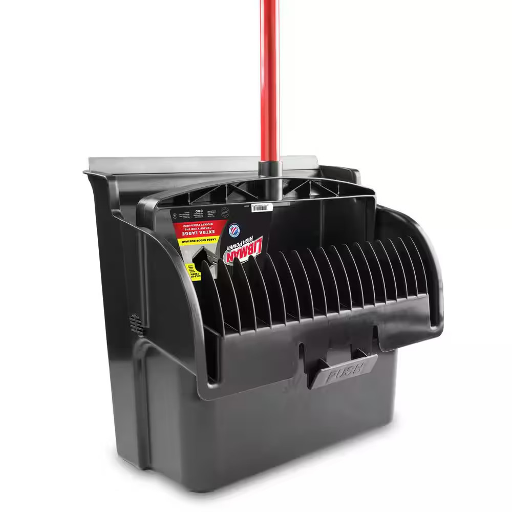 16 In. High Power Large Scoop Upright Dust Pan with Steel Handle (2-Pack)