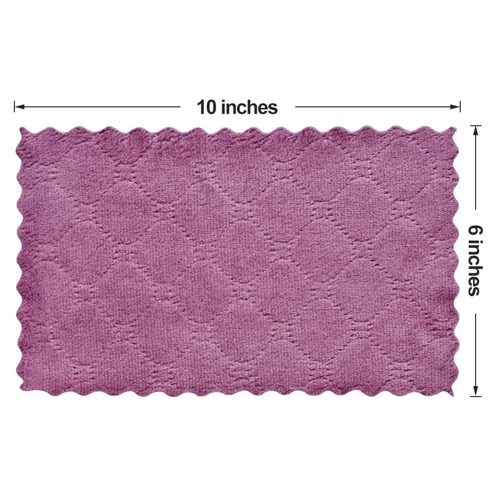OstWony Small Reusable Cleaning Cloths,6 x 10 6×10 Inch (Pack of 15), Purple