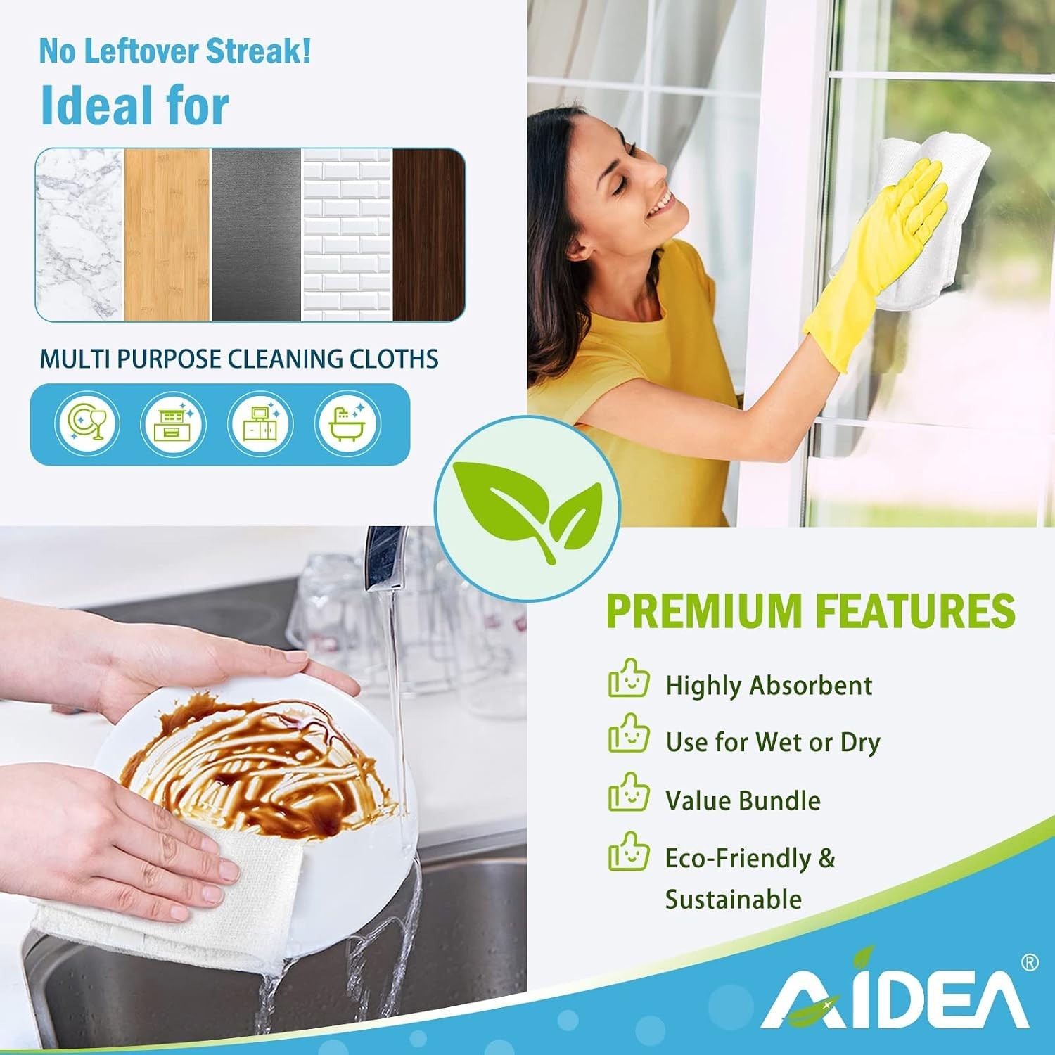 Lint-Free & Durable Microfiber Cleaning Cloths 50PK – Perfect for All Surfaces