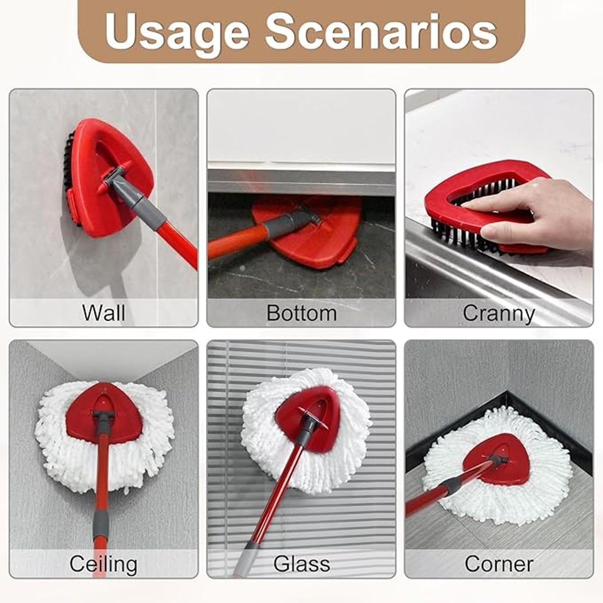 Replacement Microfiber Mop Head Easy Wring Refill For O-Cedar,Brush+mop base kit
