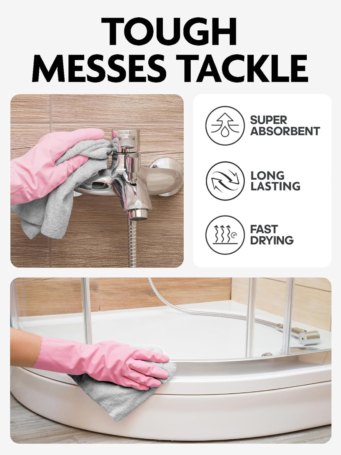 Microfiber Cleaning Cloth Roll -75 Pack, Tear Away Microfiber Towels, 12″ X 12″,