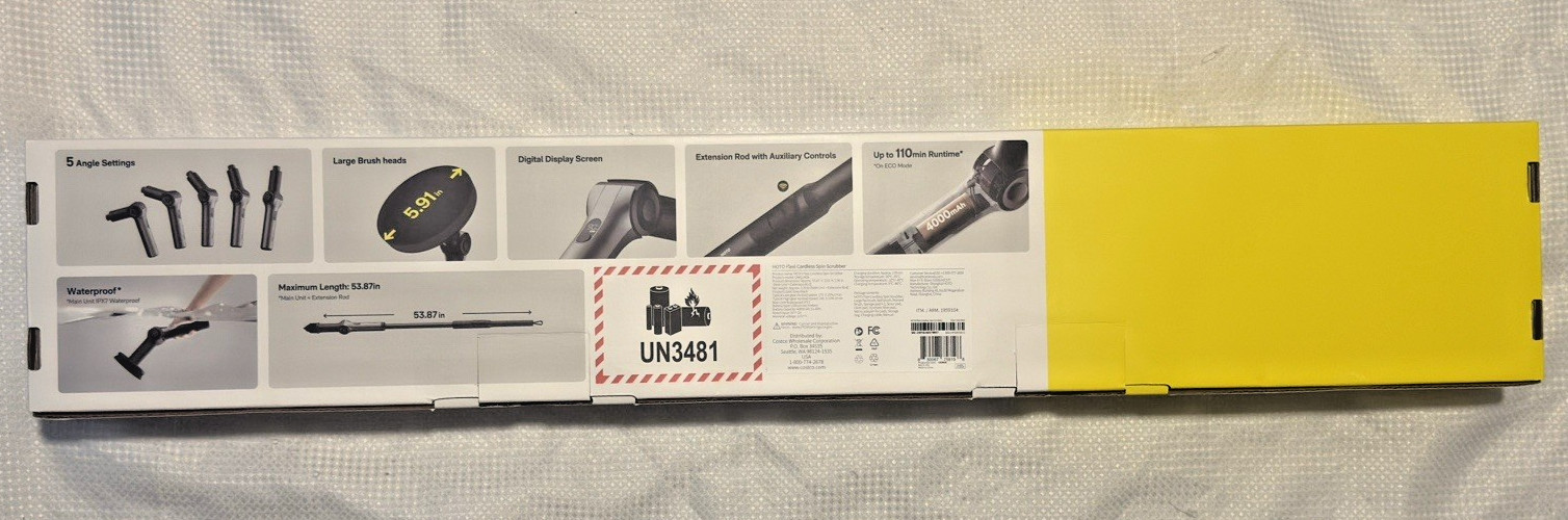 HOTO Flexi Cordless Spin Scrubber – Model QWQJA08 – Brand New/UNOPENED-8 Heads