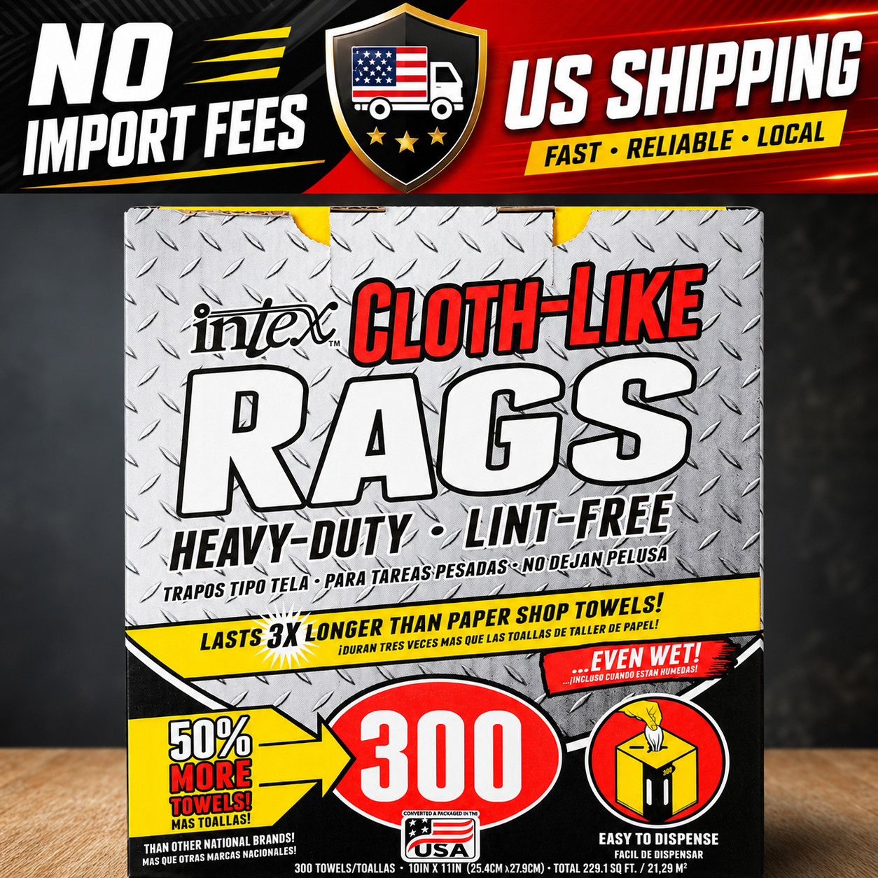 Intex NW-00255-300W Cloth-Like Rags – 300 Count
