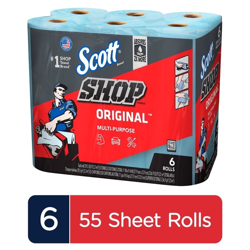 Multi-Purpose Shop Towels Utility Rolls Absorbent Cleaning Wipes 55 Sheets New