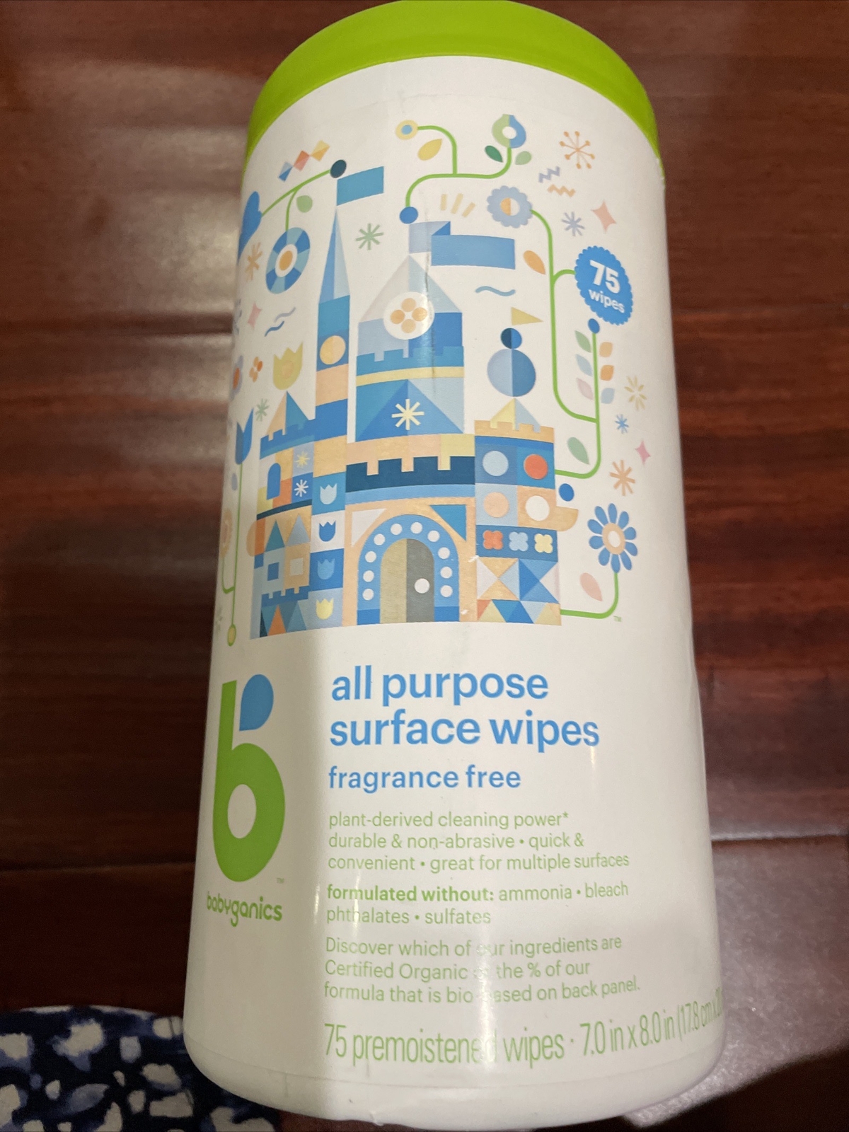 BabyGanics All-Purpose Surface USDA CERTIFICATION Wipes, Unscented, 75 Count