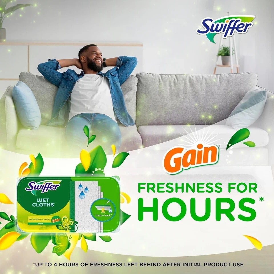 Swiffer Sweeper Wet Mopping Cloths, Gain Original, 24 Count