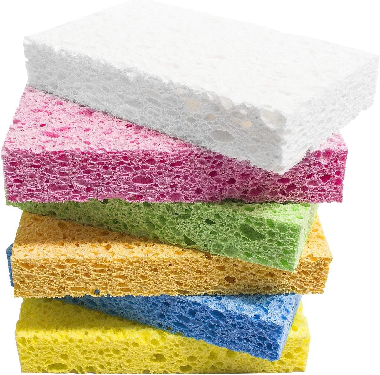 Multicolor Heavy Duty Cellulose Sponges – Non-Scratch, Eco-Friendly 6 Count Pack