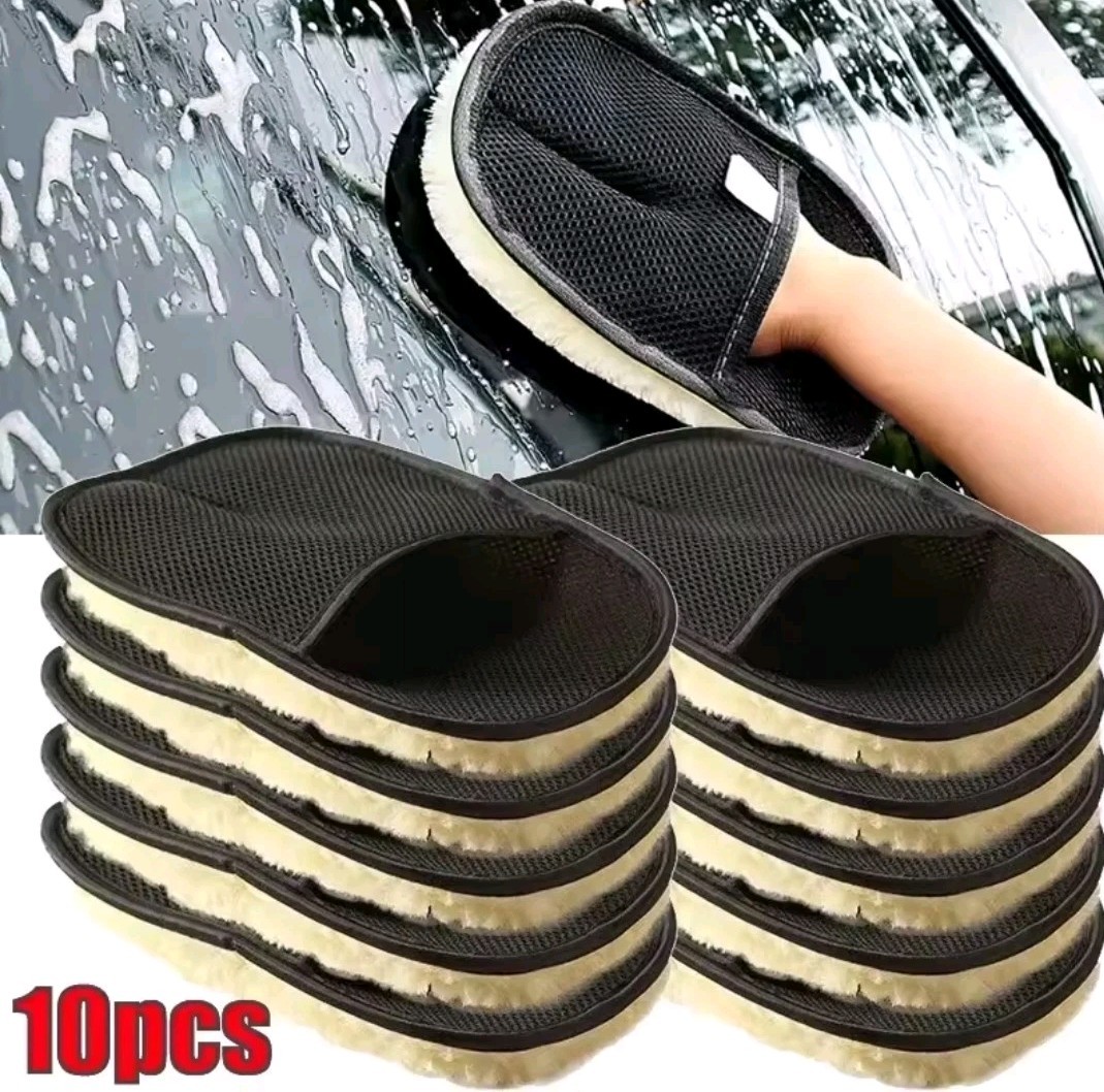 10 Pack Car Cleaning Washing Mitt Soft Microfiber Gloves Sponge Automotive Care