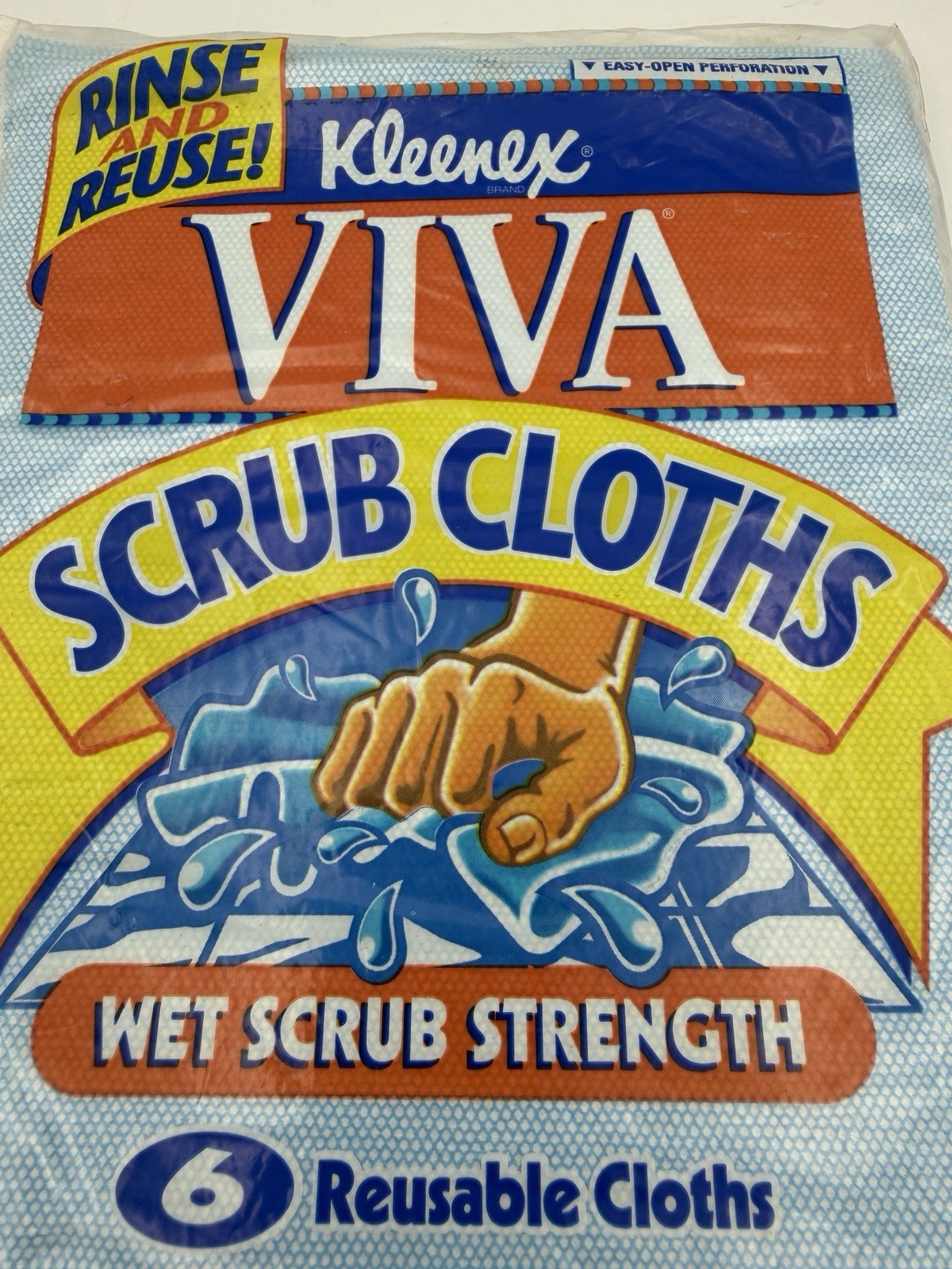 Kleenex VIVA Reusable Scrub Cloths 6 Pack Sealed 1996 NOS