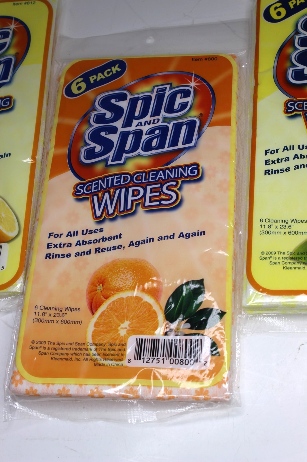 Spic And Span Scented Cleaning Wipes Lot of 3 ( 18 ) Discontinued Lemon Orange